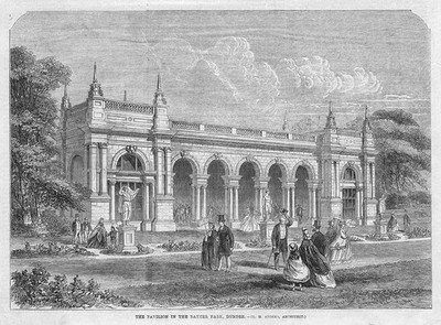 DUNDEE The Pavilion in Baxter Park - Antique Print 1863