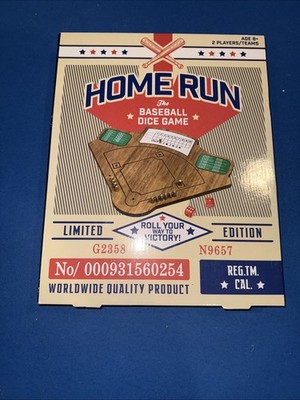 Professor Puzzle Wooden BASEBALL Tabletop Home Run Dice Game | New |