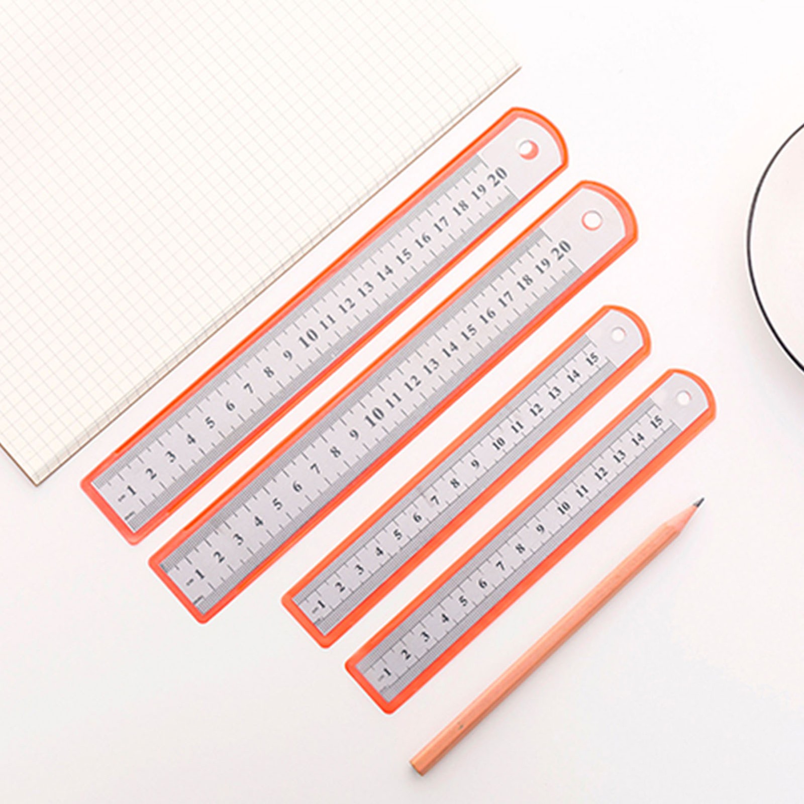 ༝Stainless Steel Ruler Centimeter Thick Sturdy High Accuracy Multi Purpose