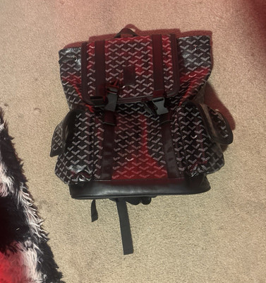 Goyard Alpin Backpack Black/Gray Monogram 15L Buckle Closure 2 Pockets