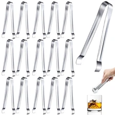 16 Pieces Ice Tongs 6.5 Inch Ice Tongs for Ice Bucket Stainless Steel Serving...