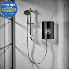 Triton Aspirante 9.5kW Electric Shower Black Gloss 5 Spray Pattern ASP09GSBLK