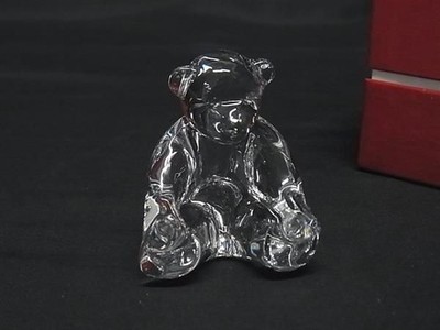 Baccarat Crystal Glass Teddy Bear Figurine Object Interior Clear