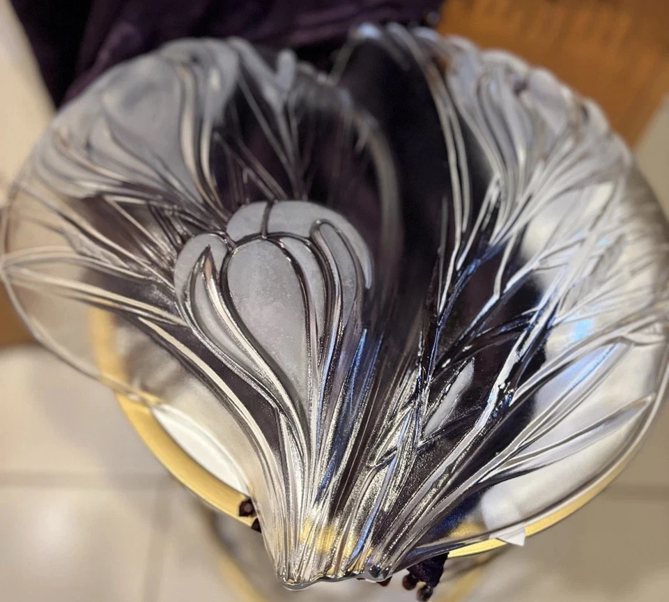 复古 20 世纪 90 年代 Mikasa 水晶拼盘 罕见 白色 Crocus 花 — 第 3/3 张图片