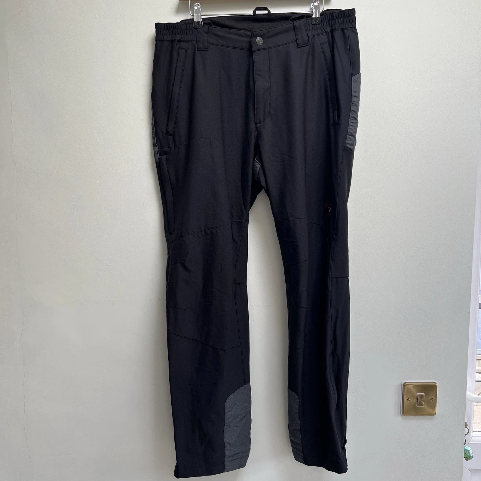 Mammut Hiking 3XDRY Cargo Trousers Walking Mens Black Grey Uk W38 Dry Tech