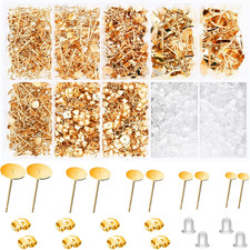 Earring Posts and Backs, 2000Pcs Golden Hypoallergenic Earring Studs