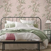 Blassrosa Florale Tapete Mit Zweigen Und Blumen Natur Belgravia Bridget 753