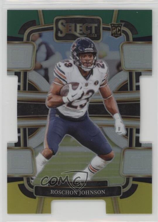 2023 Panini Select Concourse Green & Yellow Prizm Die-Cut Roschon Johnson 1e3h