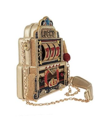 MARY FRANCES Beaded Lucky 7 Casino Slot Machine Crossbody Handbag