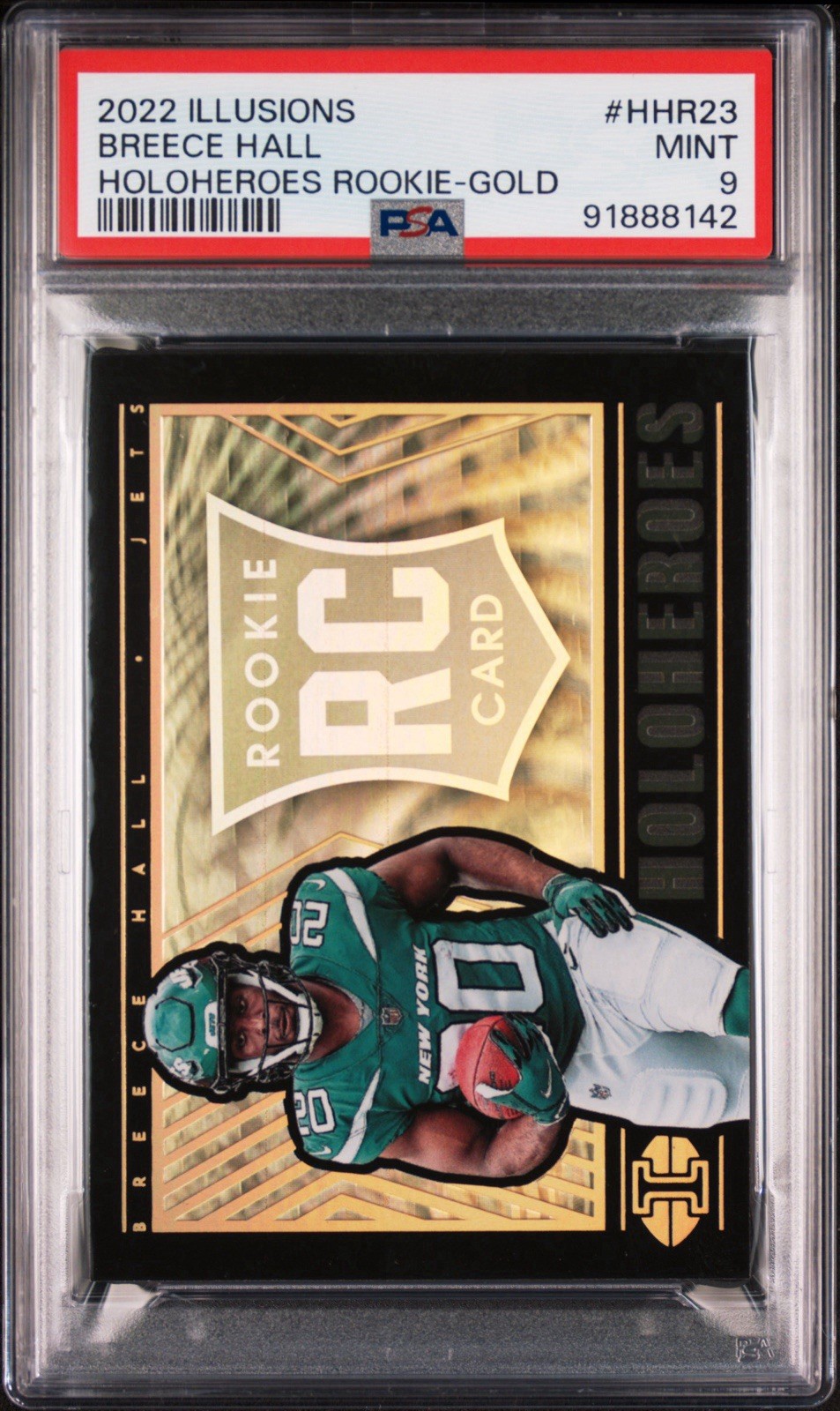 Breece Hall Panini Illusions Holoheroes Rookie #HHR23 Gold