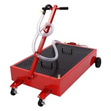 20 Gallon Oil Drain Pan with Pump Foldable Swivel Casters 7.2FT Hose