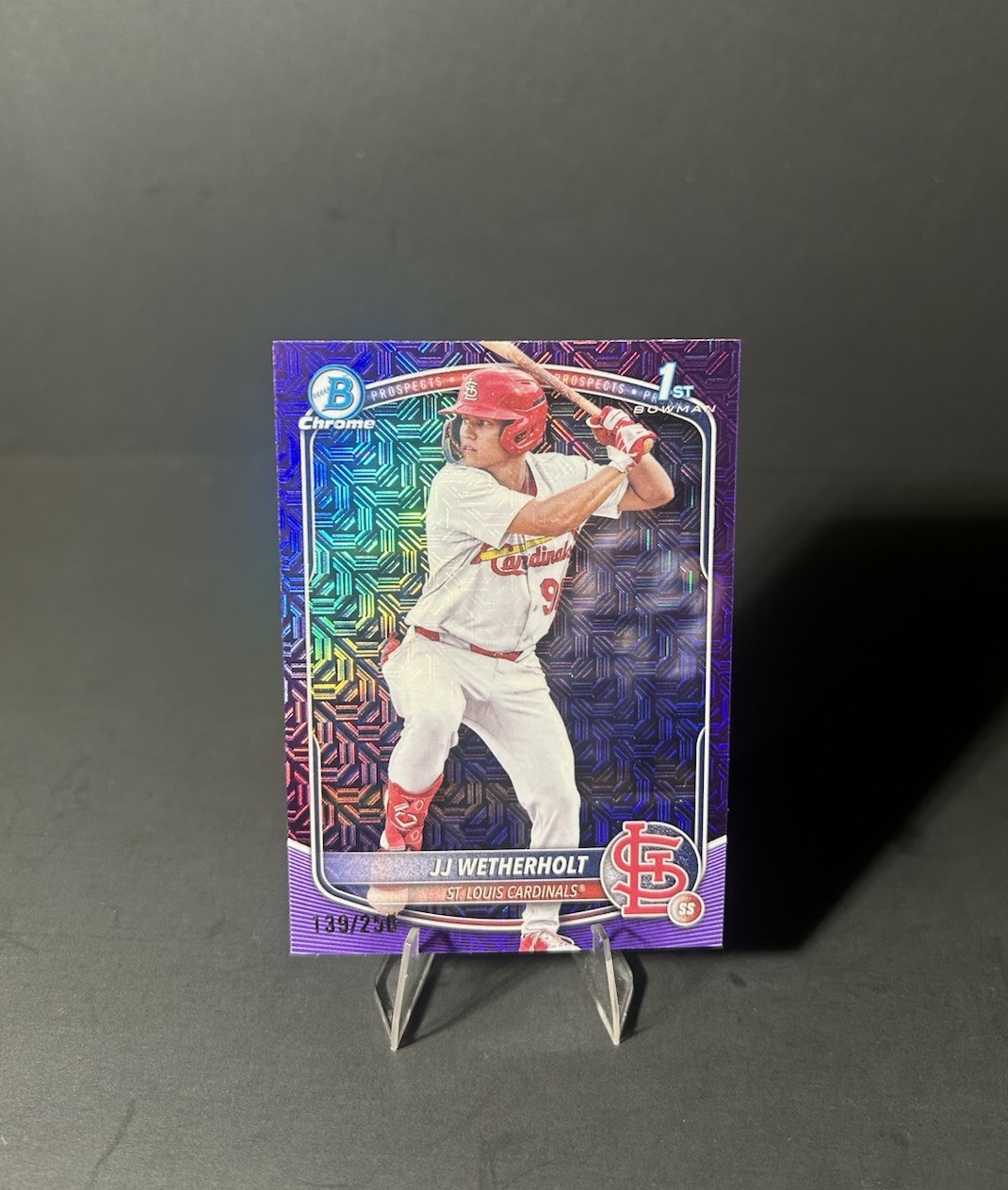 2025 Bowman - Chrome Prospects JJ Wetherholt #BCP-22 Purple Mojo Refractor /250