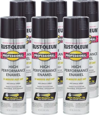 6 packs Rust-Oleum Professional High Performance Enamel Spray Paint, Gloss Black
