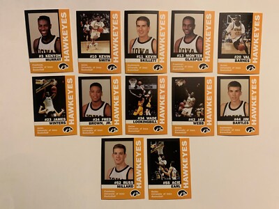 1992-93 IOWA HAWKEYES basketball card singles - choose from list