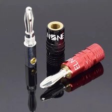 2pcs ELNONE High Quality Silver Plated Speaker Banana Plug Male Audio Connector