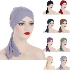 Women Pre-Tied Chemo Cap Muslim Hijab Turban Head Scarf Wrap Bonnet Hat Beanie