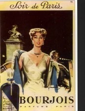 MODERNE POSTKARTE ABEND VON PARIS PARFUM BOURJOIS BRENOT