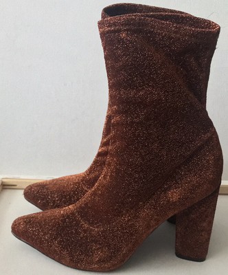 orange glitter boots