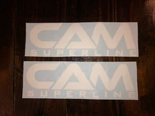 Cam Superline Trailer Replacement 12” Stickers White (set Of 2) New Design