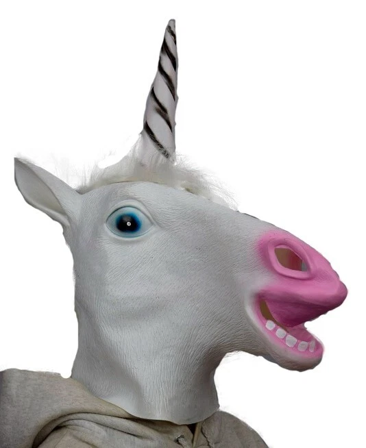 Unicorn Mask Latex Full Over the Head Animal Costume - Image 2 of 4