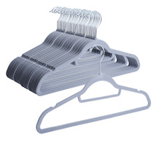 FLOCKED VELVET CLOTHES HANGERS NON SLIP COAT  TROUSER HANGING SPACE SAVING