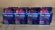 8x Trojan Latex Condoms Double Ecstasy Ultra Smooth Lubricant 3 Per Box Exp 2026