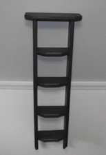 32.5"x10.5" Painted green wood ladder wall hanging shelf