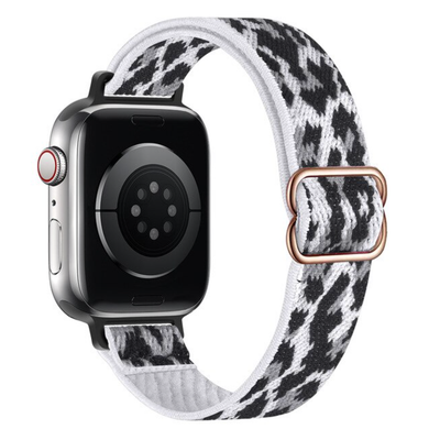 Apple Watch SLIM Nylon Band - WHITE LEOPARD - 38mm/40mm/41mm  display picture 1