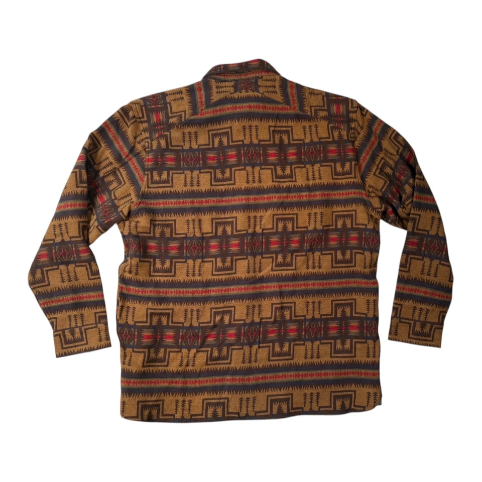 PENDLETON Tan Southwest La Pine Wool L/S Western Overshirt XL Harding Trail - Image 3 of 4