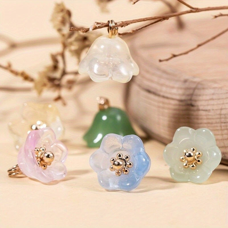 10X Cheongsam Button Imitation Jade Beads Shirt button Lily of The Valley Buckle - Image 3 of 4