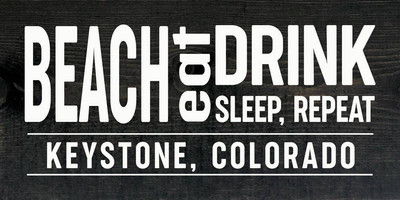 Beach-Eat-Drink-Sleep-Repeat |Custom City & State Dark Walnut