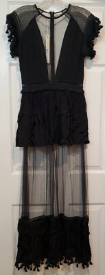 chinese dress ladies SHAKUHACHI Black Lace Deatil Long Sleeve Dress  Circular Clothing Co