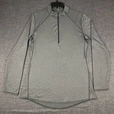 REI Co-op Women’s 1/4 Zip Pullover Long Sleeve Medium Base Layer Top Grey Waffle