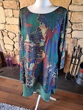 Tendency Dark Green Patterned/multi Layered Shift Dress Size L BNWT