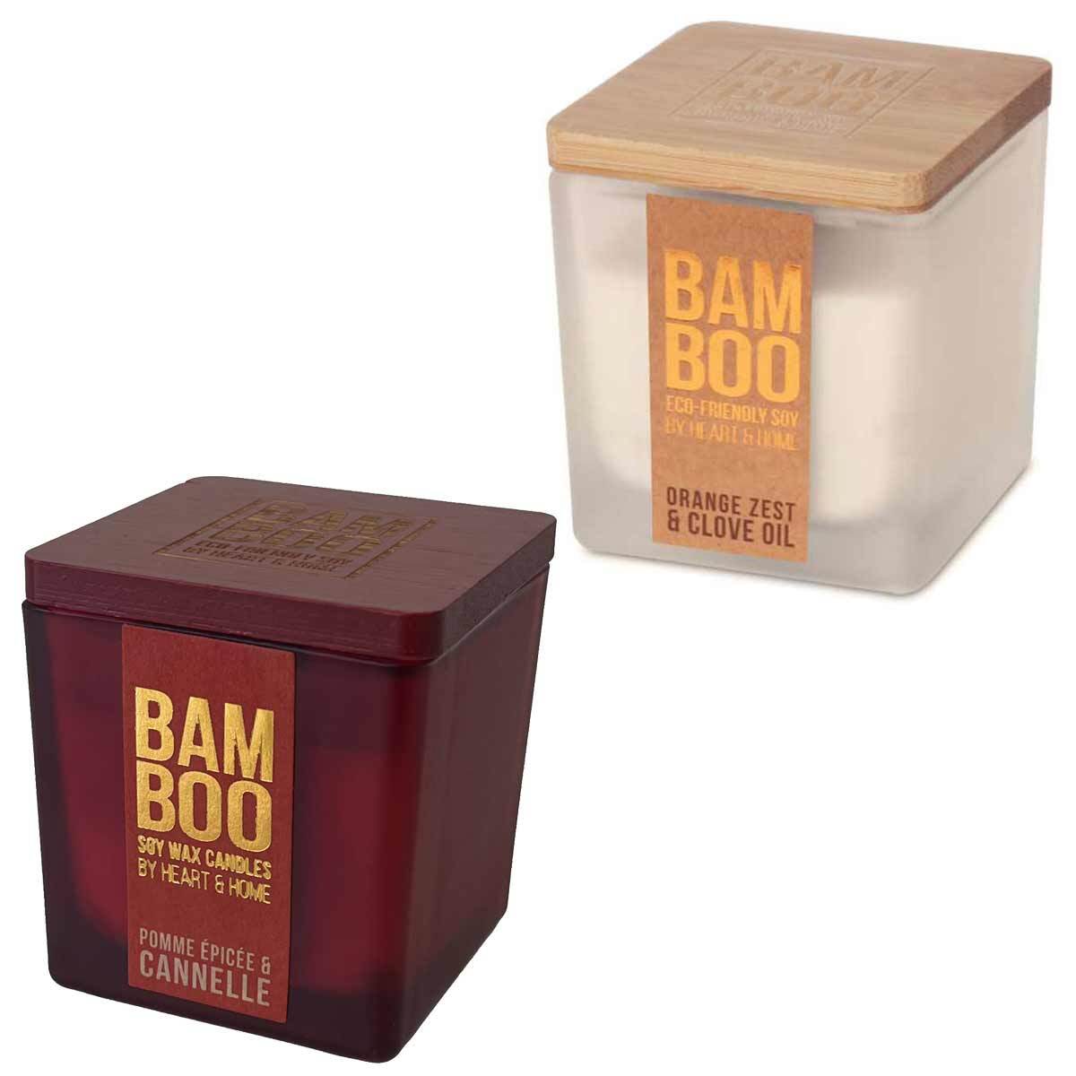 Coffret cadeau 2 bougies éco-responsables Heart and Home pour une ambiance cocooning au salon