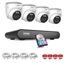 ZOSI 5MP 8CH NVR 4MP 2.5K PoE Security IP Camera System 2TB AI Human Detection