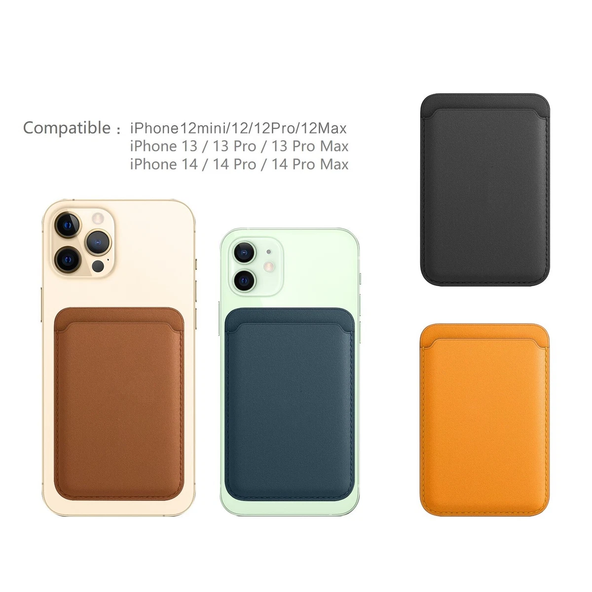 Real Leather Magnetic MagSafe Card Wallet For Apple iPhone 12 13 