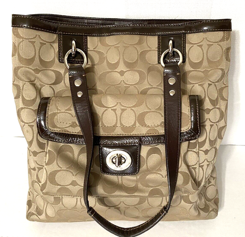 Coach C1261-F19262 Braun Signatur Satin Umhängetasche Beuteltasche Schultertasche (12"x12"x4") - Bild 2 von 11