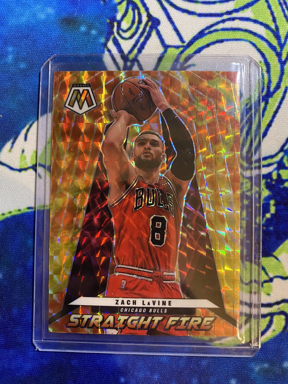 2021-22 Panini Mosaic ZACH LAVINE Straight Fire Prizm Chicago Bulls