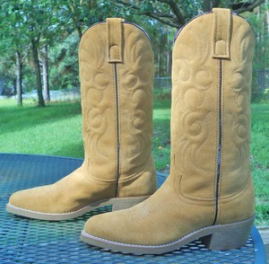 tan suede western boots
