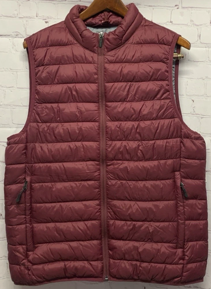 Club Room Macy's Small Mens Quilted Packable Puffer Vest Port Wine NEW