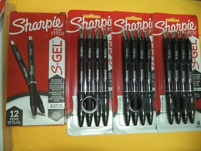 12 Sharpie S-Gel Pens BOLD Point 1.0mm BLACK INK 2096149 FREE SHIPPING 3x4