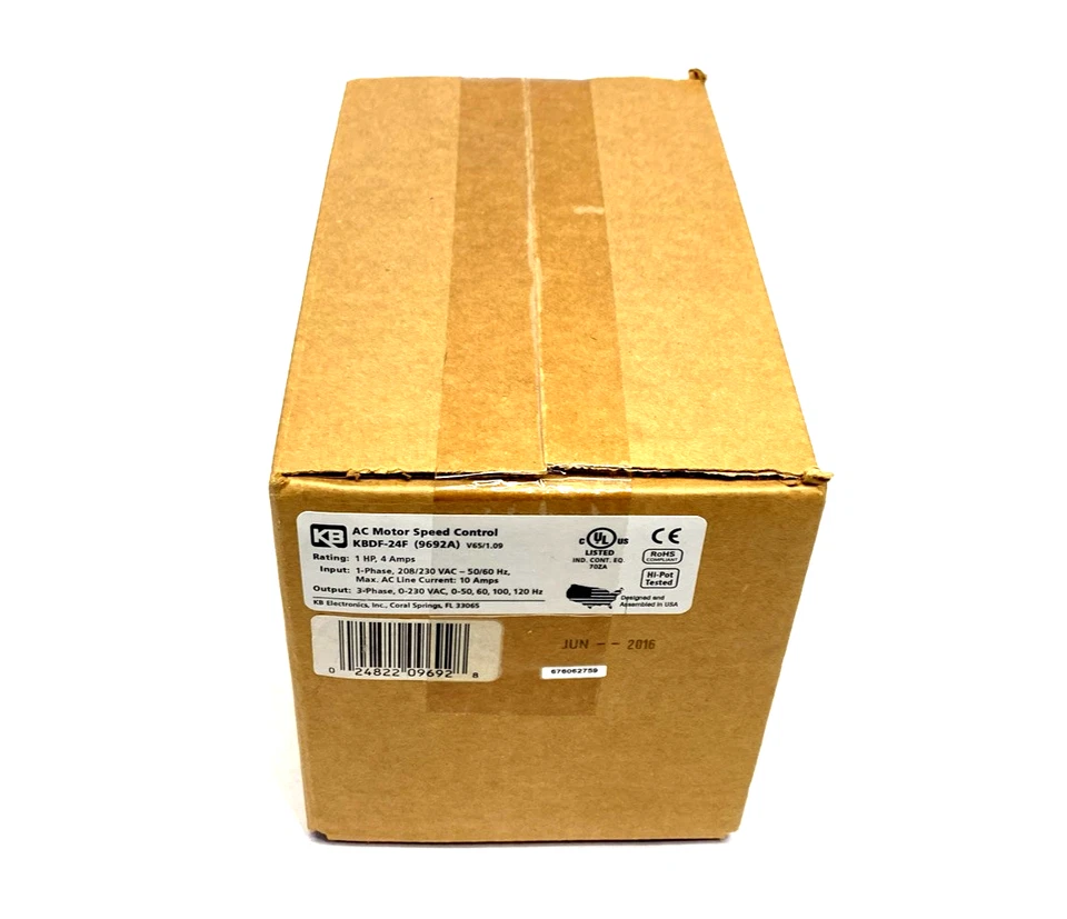 KB Electronics KBDF-24F Digital Inverter AC Drive 1HP 4A 230VAC 3PH 9692A - Image 3 of 4