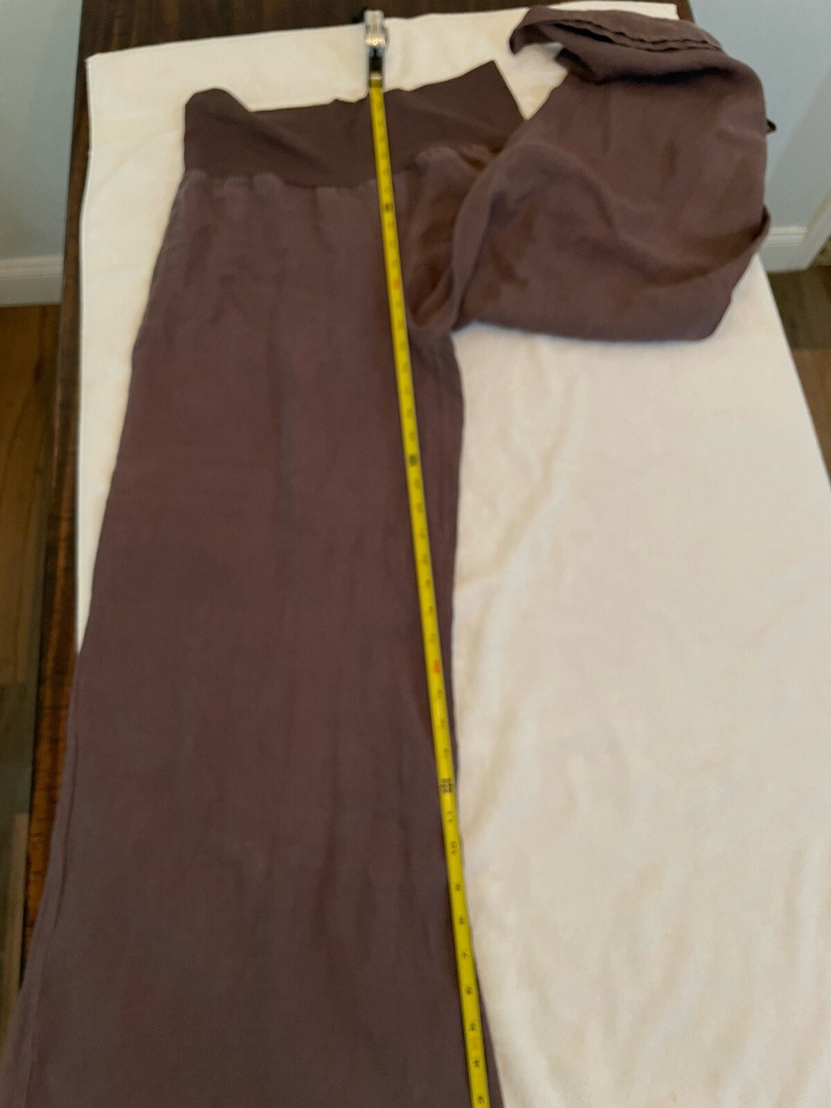 BRYN WALKER Ella Pants S Light Purple Heavy Linen Long Full Wide Leg Pull On image 3