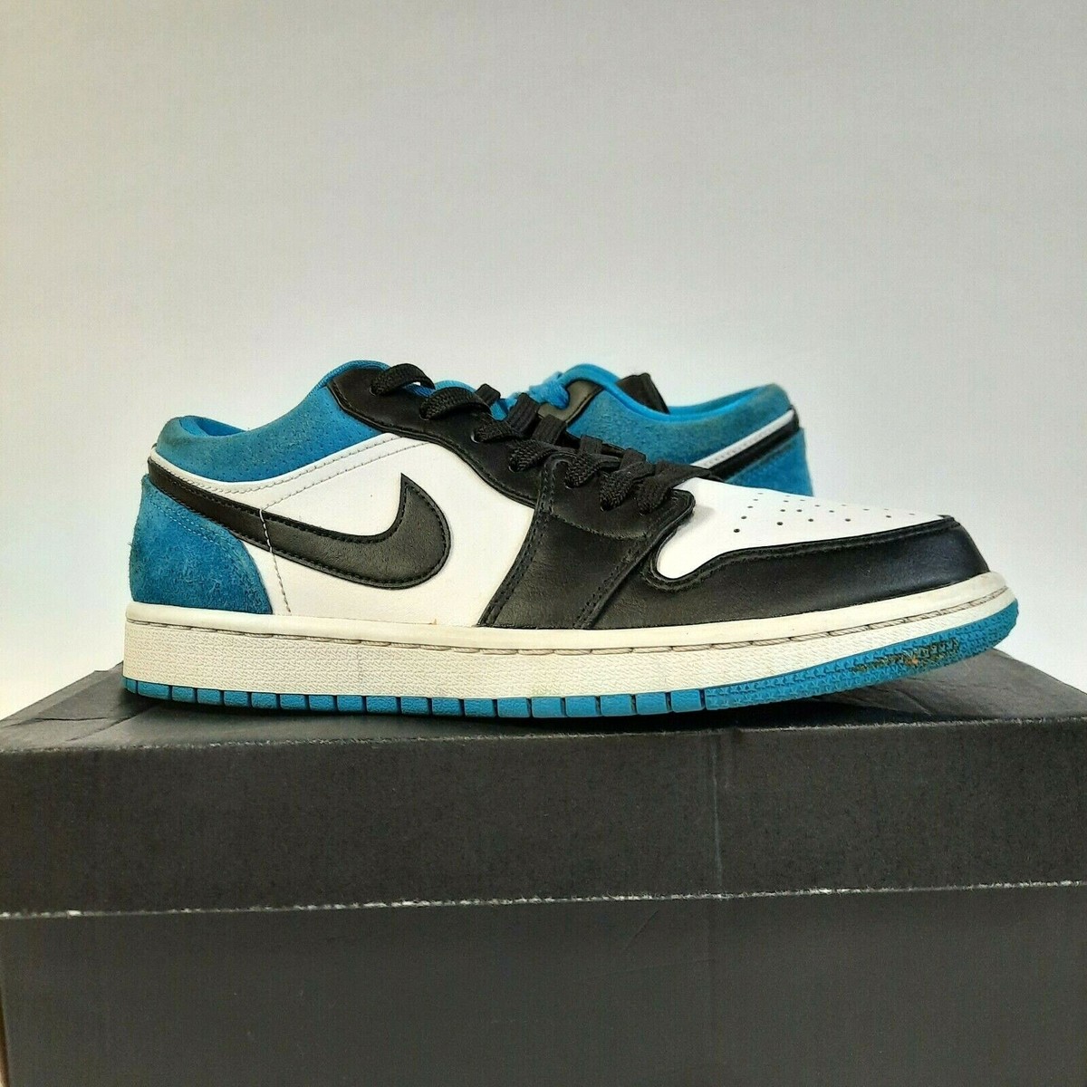 靴 Air Jordan 1 Low Black Laser Blue White Air Jordan 1 Low 