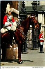 Household Cavalry Regiment, Life Guards, Whitehall, London Postcard