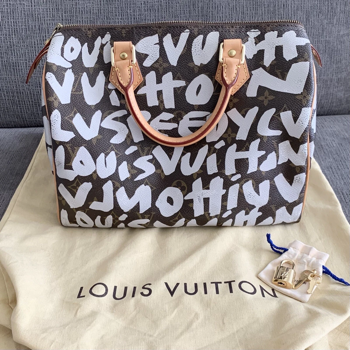 Louis Vuitton Speedy 30 Graffiti Monogram Satchel Bag