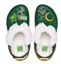 New! Buddy The Elf Crocs Lined Clog Kids C13 Green Yellow Gold Youth Christmas