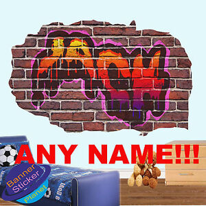 Multi Colour Personalised Graffiti Name Wall Stickers Art Kids Room Mural Decal Ebay