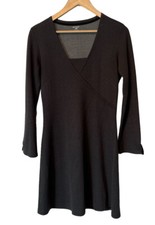Horny Toad charcoal grey wrap front long sleeve knit dress Small